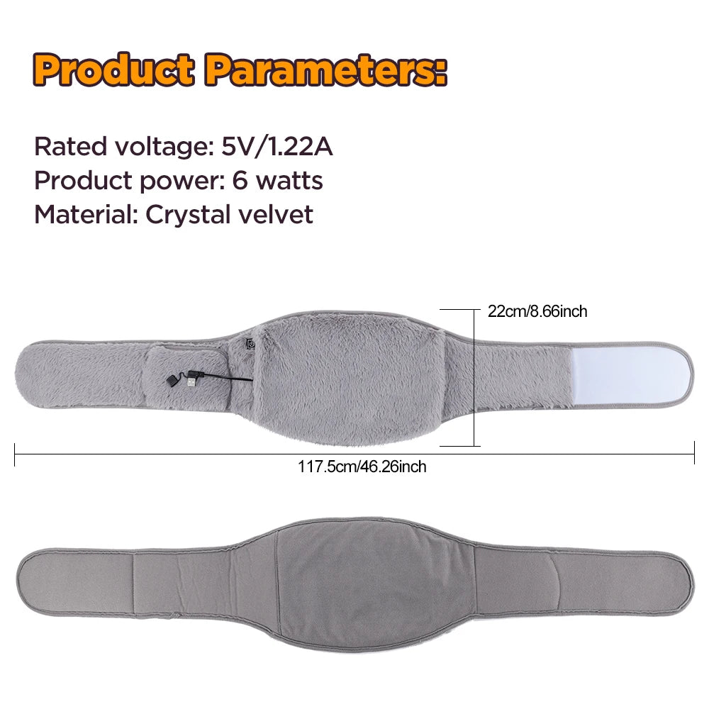 USB Electric Heating Belt Hand Warmer & Abdominal Cramp Relief Pad