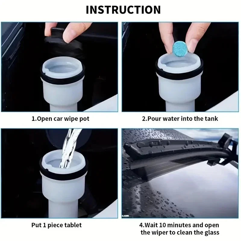 10PCS Car Windshield Wiper Washer Fluid Concentrated Effervescent Tablets