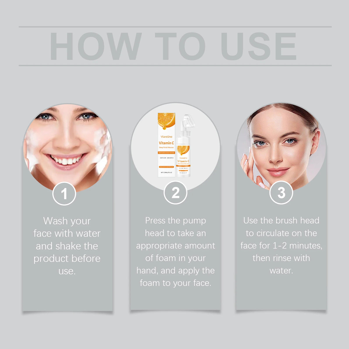 Vitamin C Facial Cleanser Deep Pore Cleansing Foam