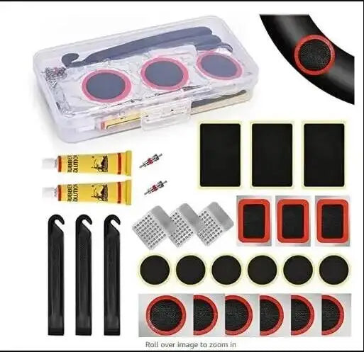 Bicycle Tire Repair Kit Compact Flat Tire Fix Puncture Patch Tool Set