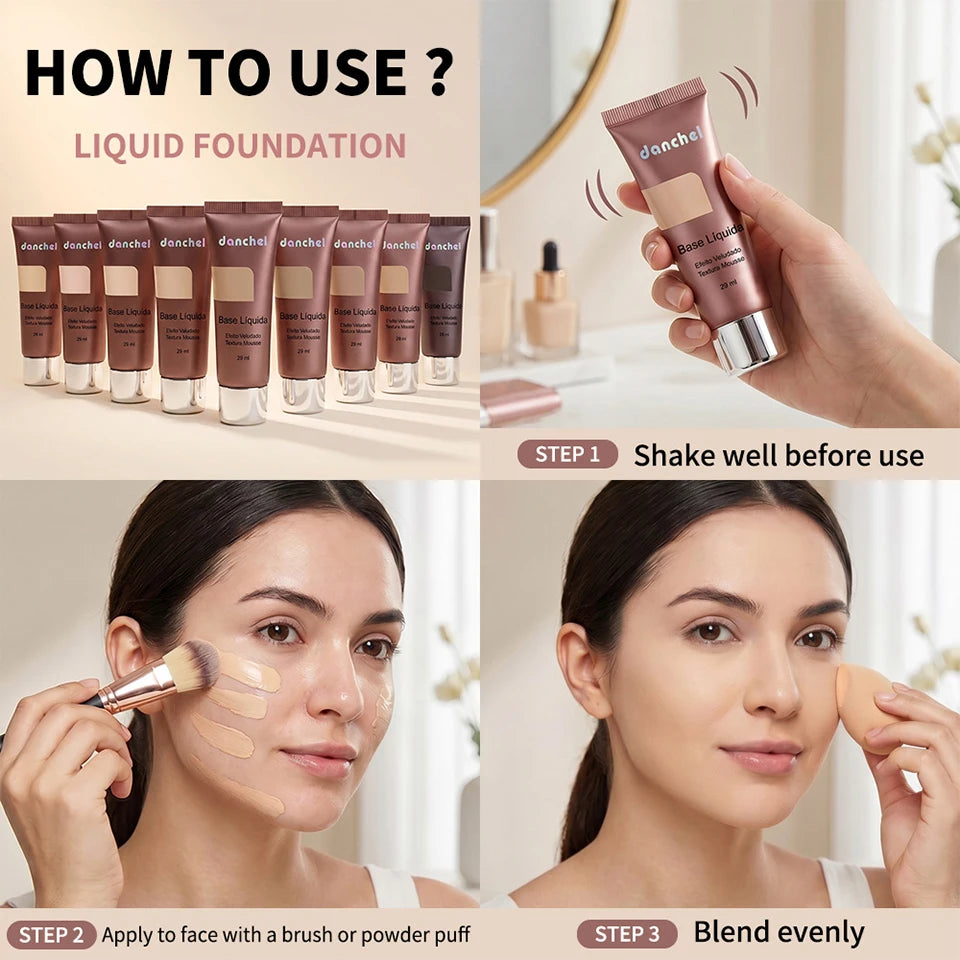 Liquid Foundation Long Lasting Velvet Matte Face Makeup Base - 14