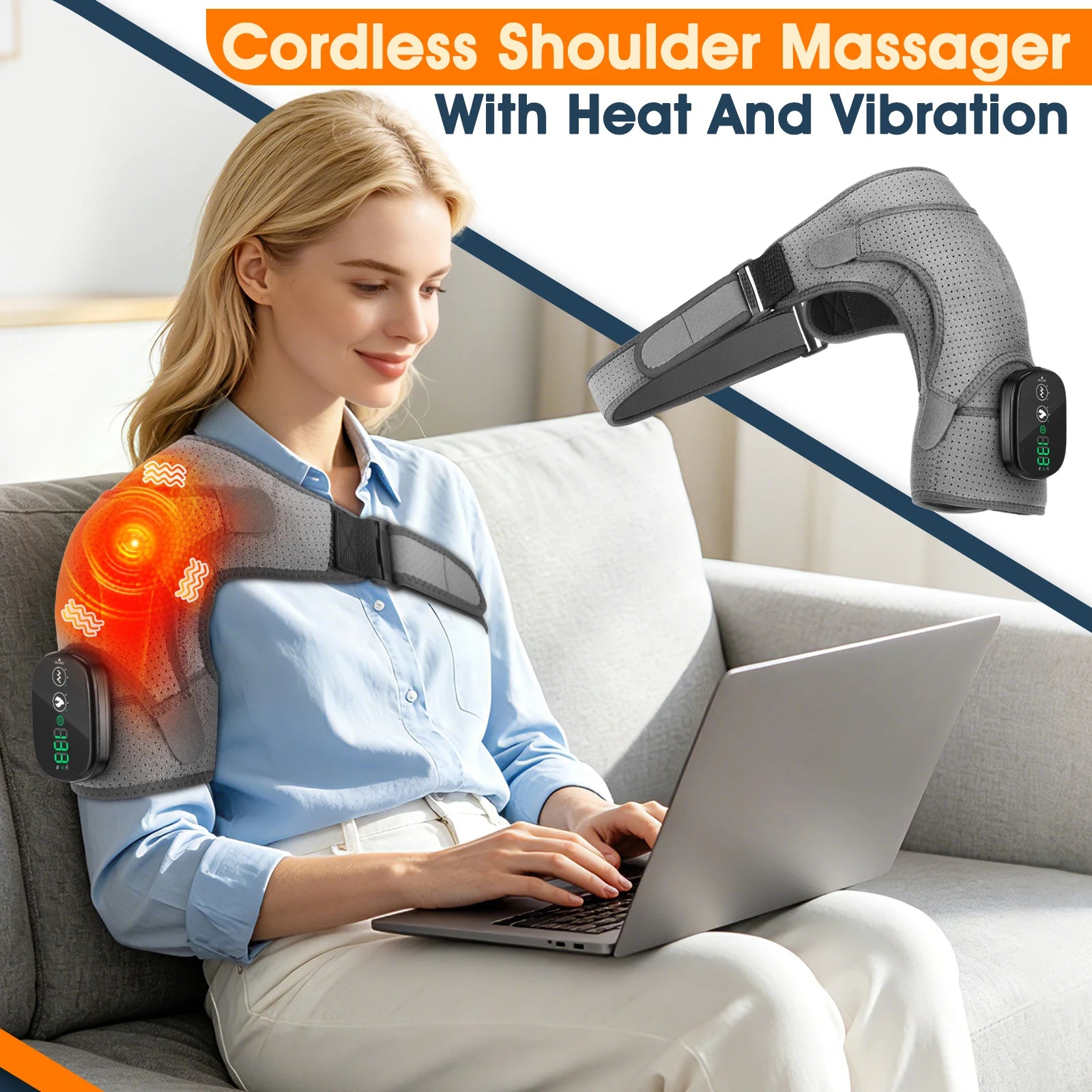 Cordless Neck and Shoulder Massager with Heat and Vibration - 7