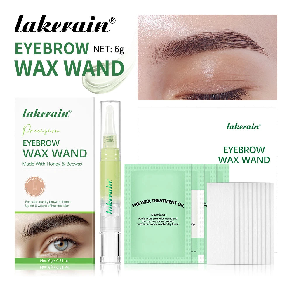 Eyebrow Wax Wand Hair Removal Kit for Salon Quality Brows at Home