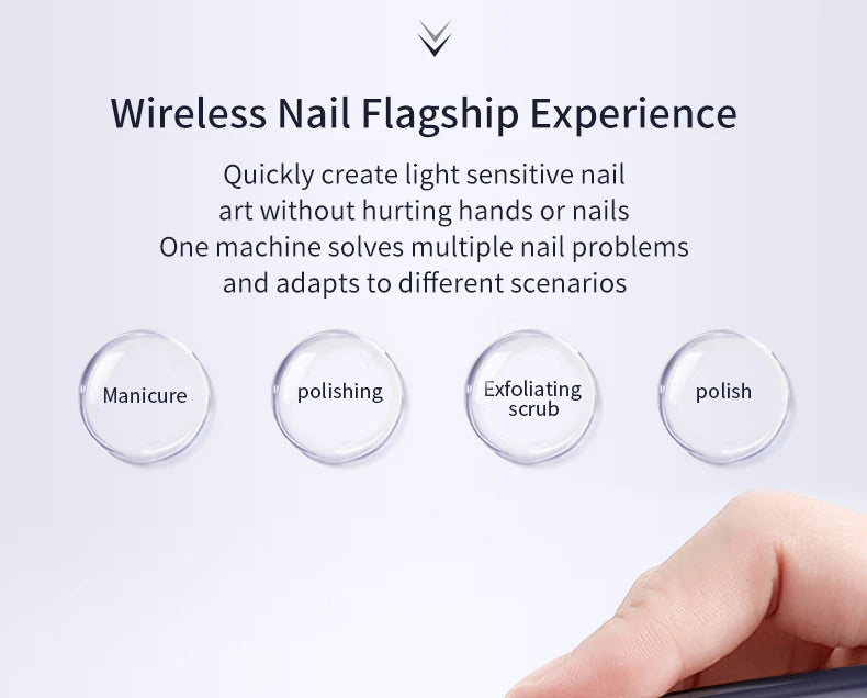 Electric Nail File Set Cordless Manicure Pedicure Drill Machine - 10