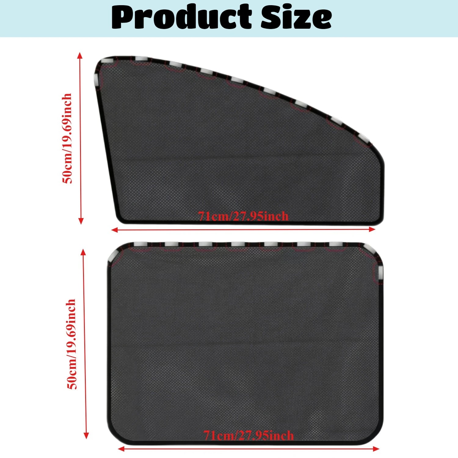 4pcs Universal Car Window Sun Shades Magnetic UV Protection Mesh Curtains - 6