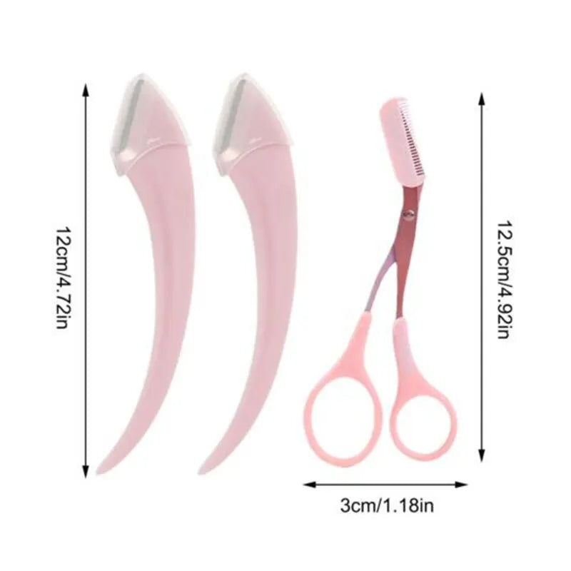 Professional Eyebrow Trimmer Set with Comb and Precision Face Razor - 13