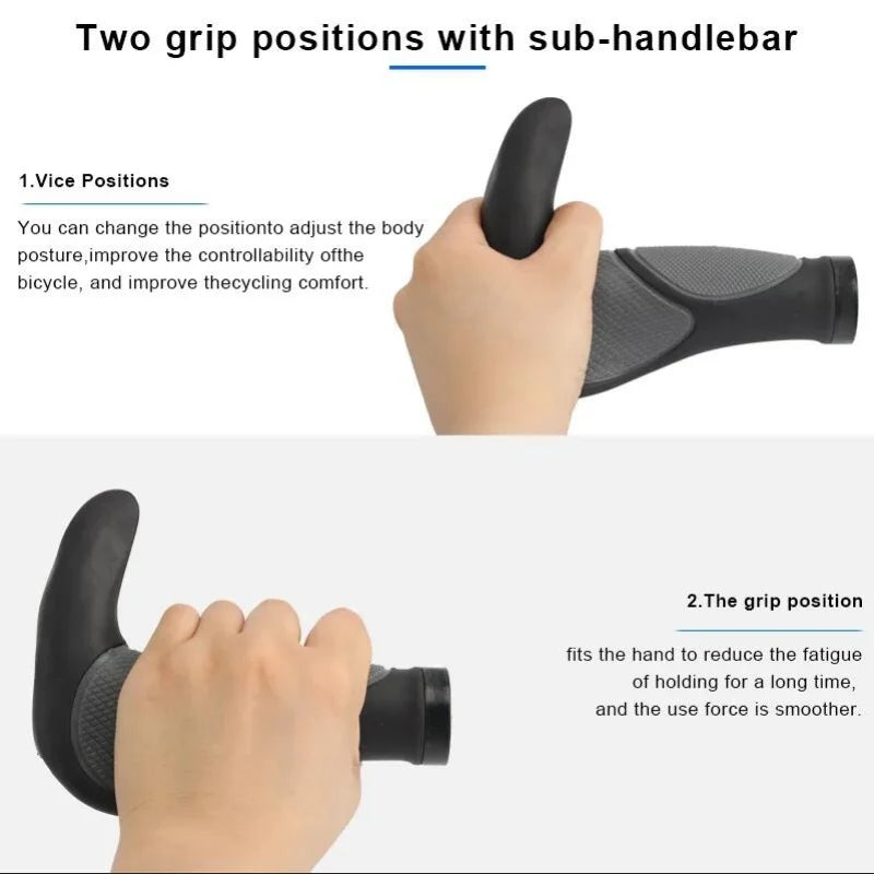 Ergonomic MTB Bike Grips TPR Rubber Shock Absorption Handlebar Covers