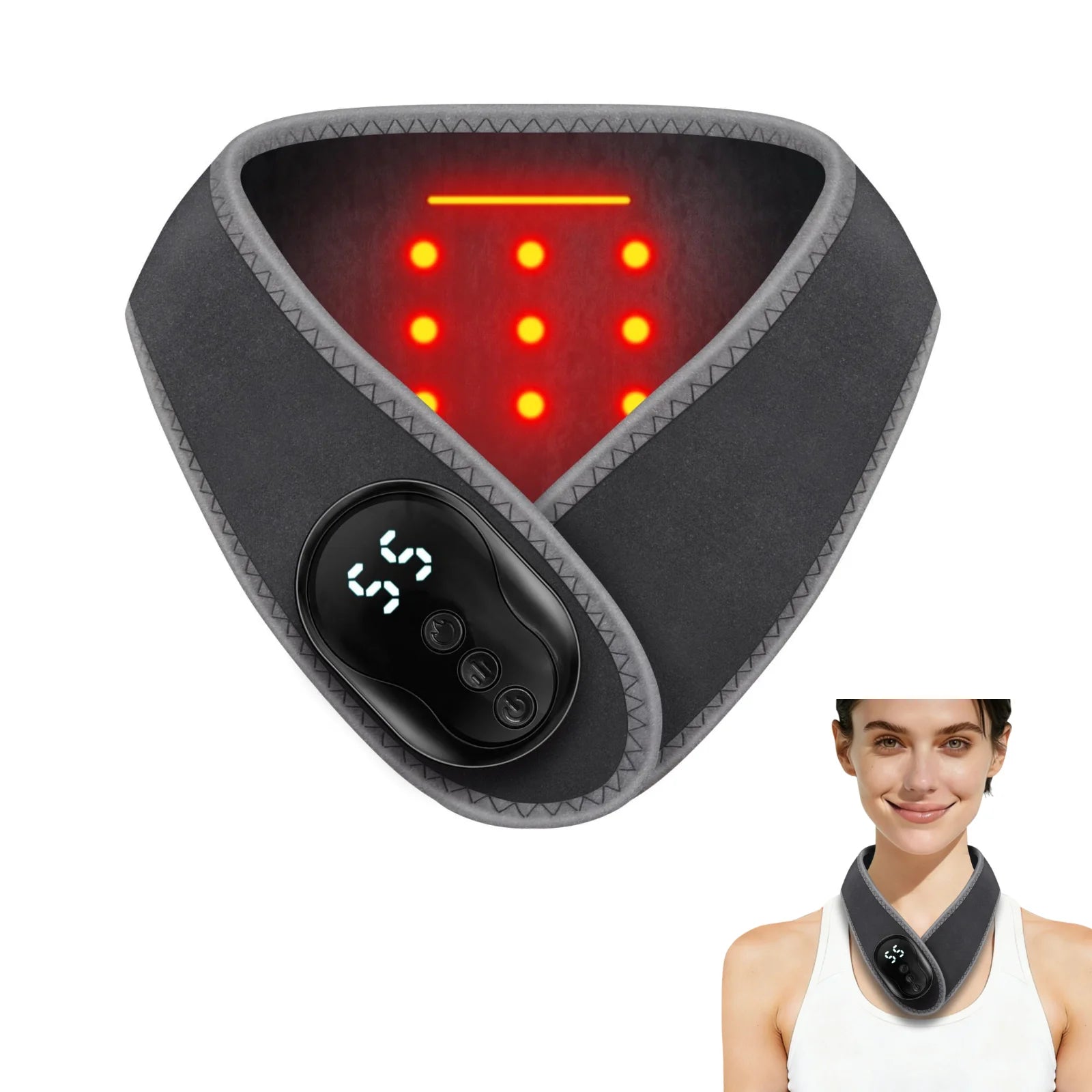 Portable Neck Massager Wrap Vibration Scarf and Relaxation Pad - 1