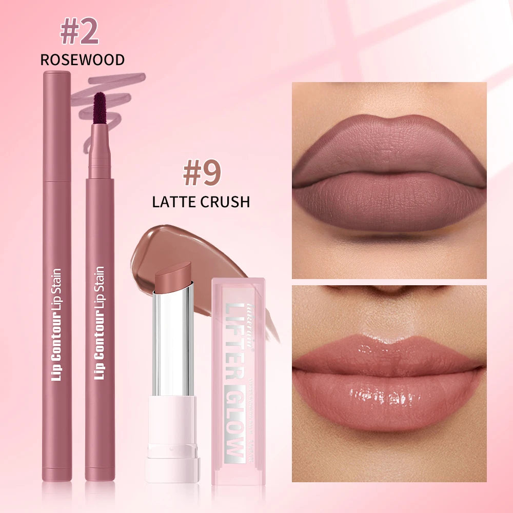 Lip Liner Pencil & Moisturizing Lip Balm Makeup Kit