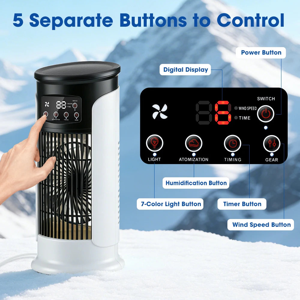 Portable USB Mini Air Conditioner & Desktop Misting Fan - 3