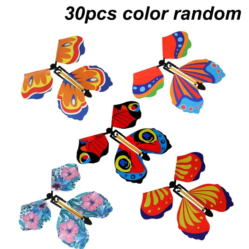 Magic Flying Butterfly Wind Up Toy Surprise Greeting Card Prop - 17