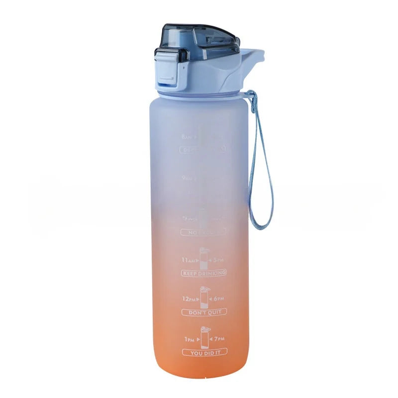 1000ml Gradient Sports Water Bottle with Time Marker and Straw - 15