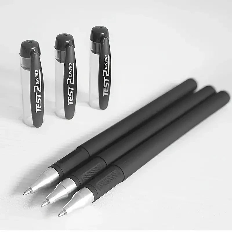 12PCS Matte Black Gel Pens Smooth Writing Stationery Student Exam Set