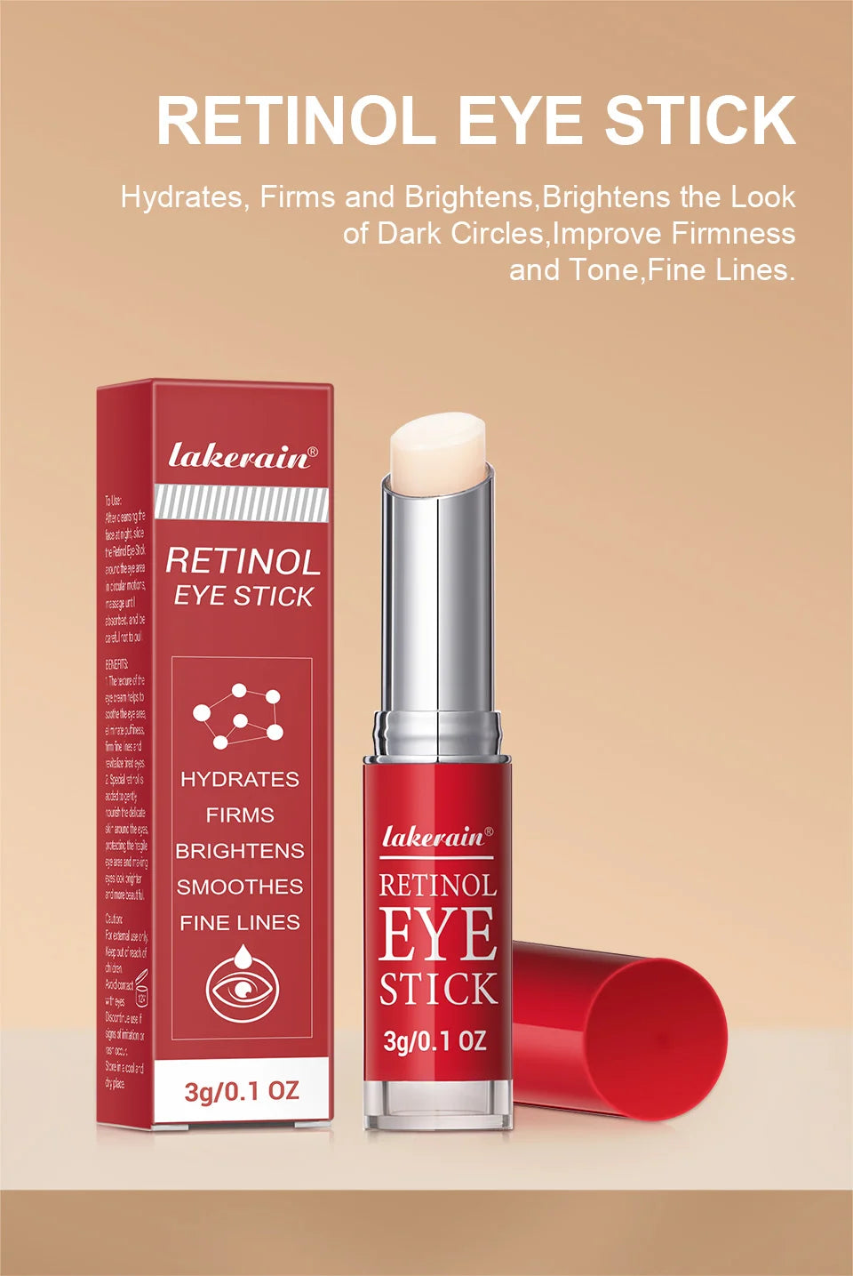 Lakerain Retinol Eye Cream Anti Wrinkle Dark Circle Firming Stick - 7