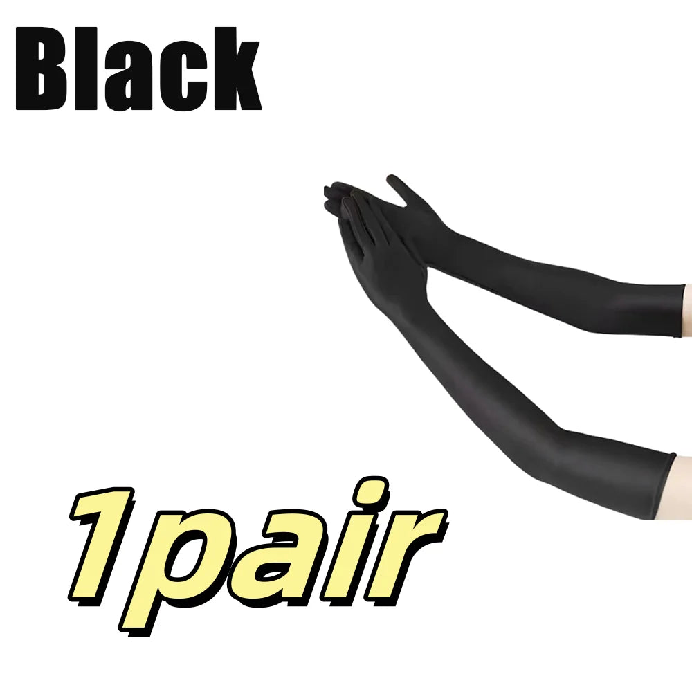 Women Long Elbow Length Spandex Gloves Elegant Wedding Party Sun Protection