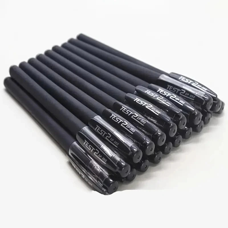 12PCS Matte Black Gel Pens Smooth Writing Stationery Student Exam Set