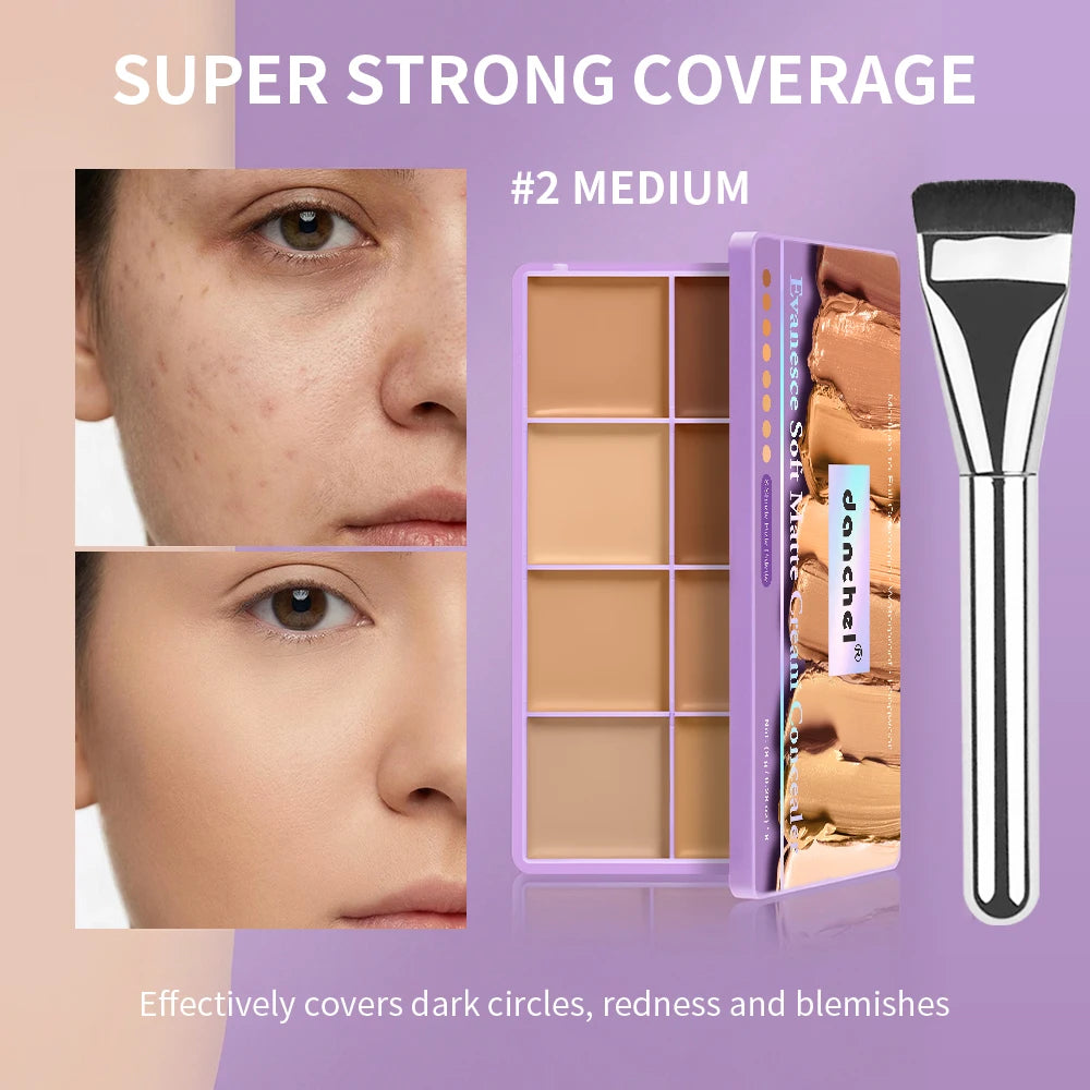 8 Shade Cream Concealer Palette Soft Matte Contour Waterproof