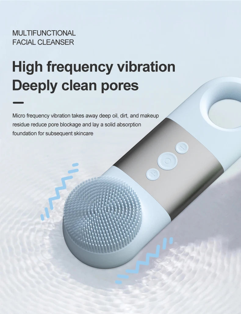 Hot Cold Facial Cleansing Brush Waterproof Face Scrubber - 12