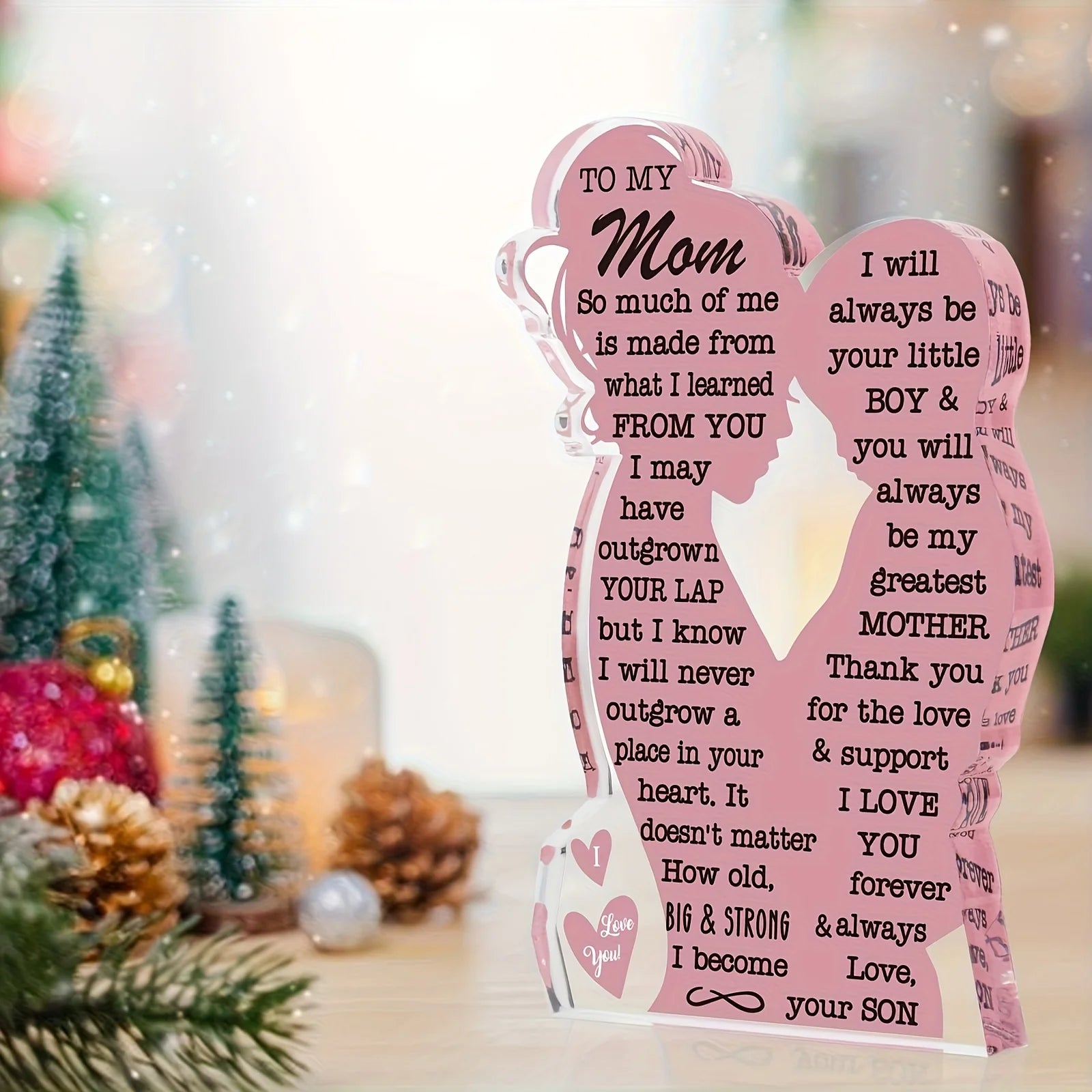 Acrylic Mom Plaque Sign Heartfelt Birthday Gift for Mom from Son - 3