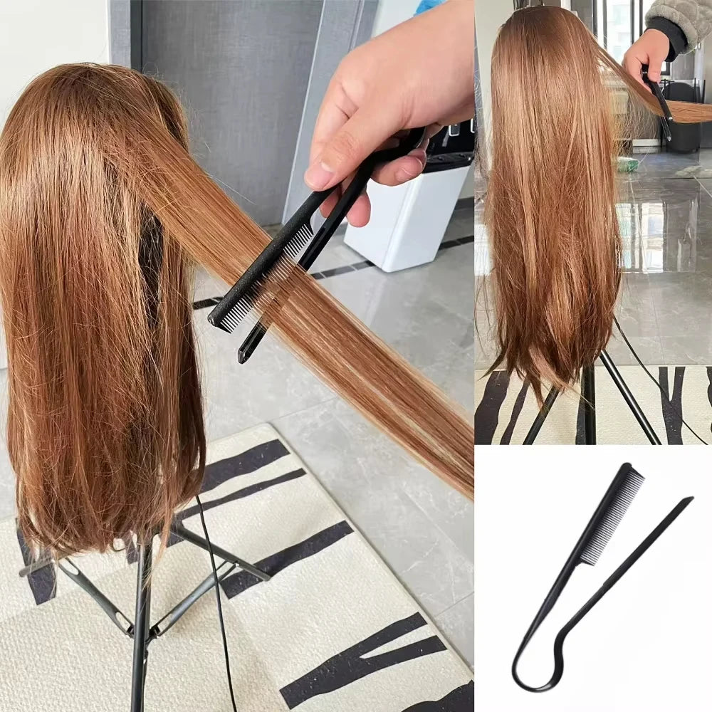 V Shaped Hair Straightening Comb Professional Styling Splint Clip - 4
