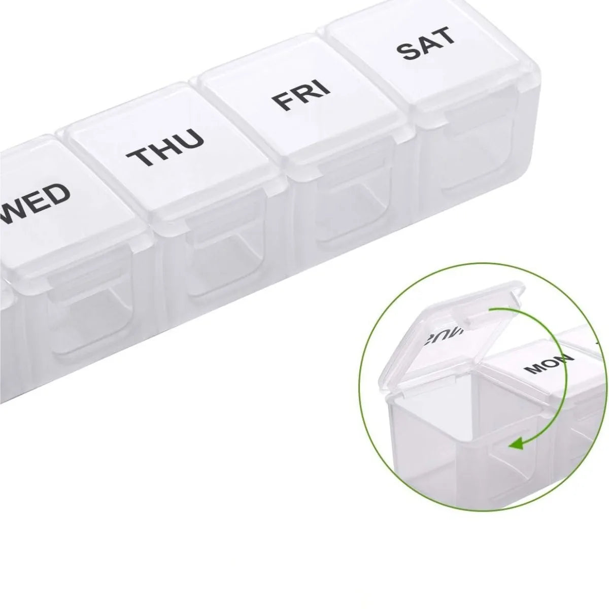 7 Day Weekly Pill Organizer Tablet Medicine Storage Case 2 Pack - 10