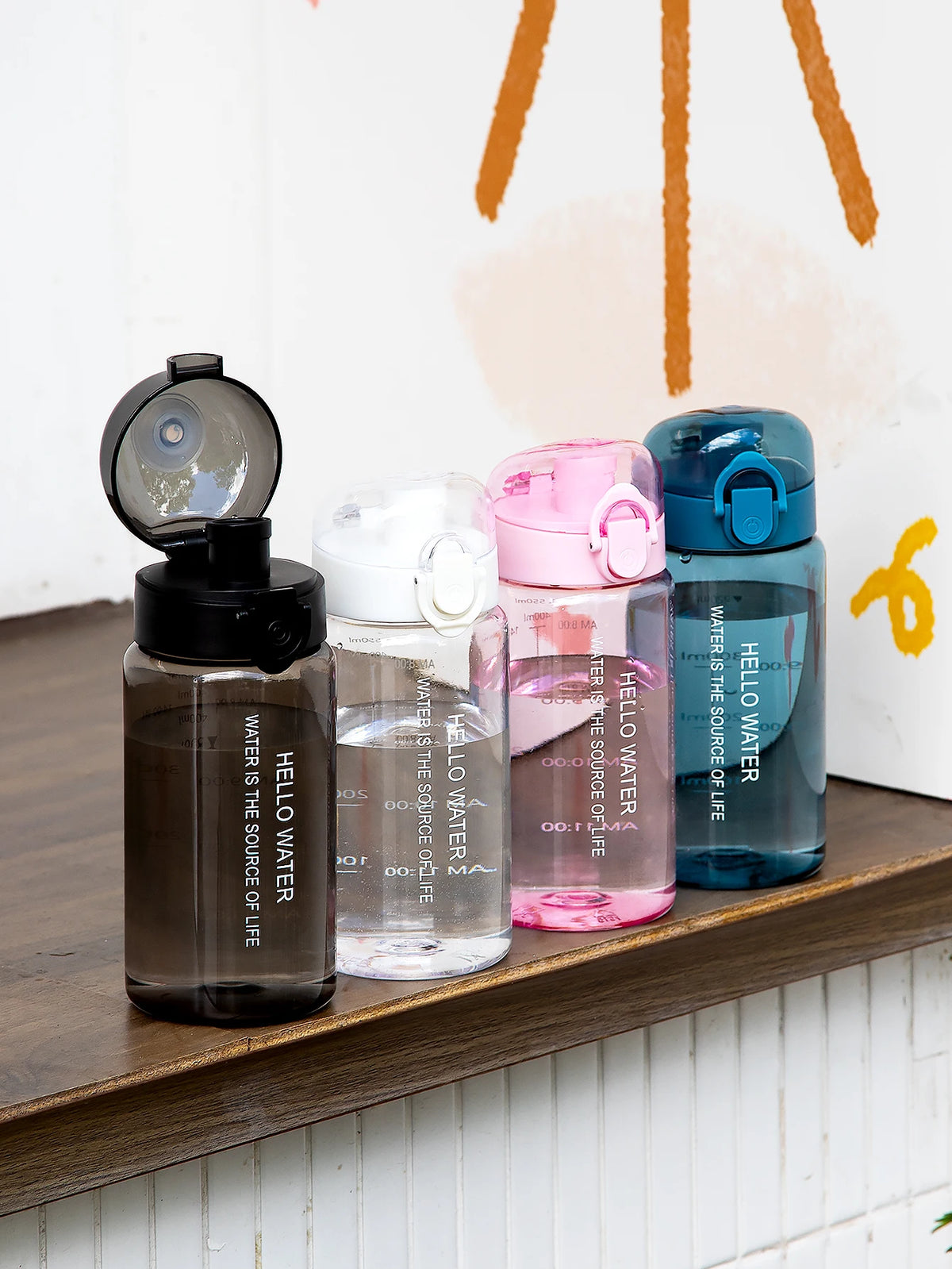 Transparent Sports Water Bottle Leakproof Drinking Cup 550ml 780ml