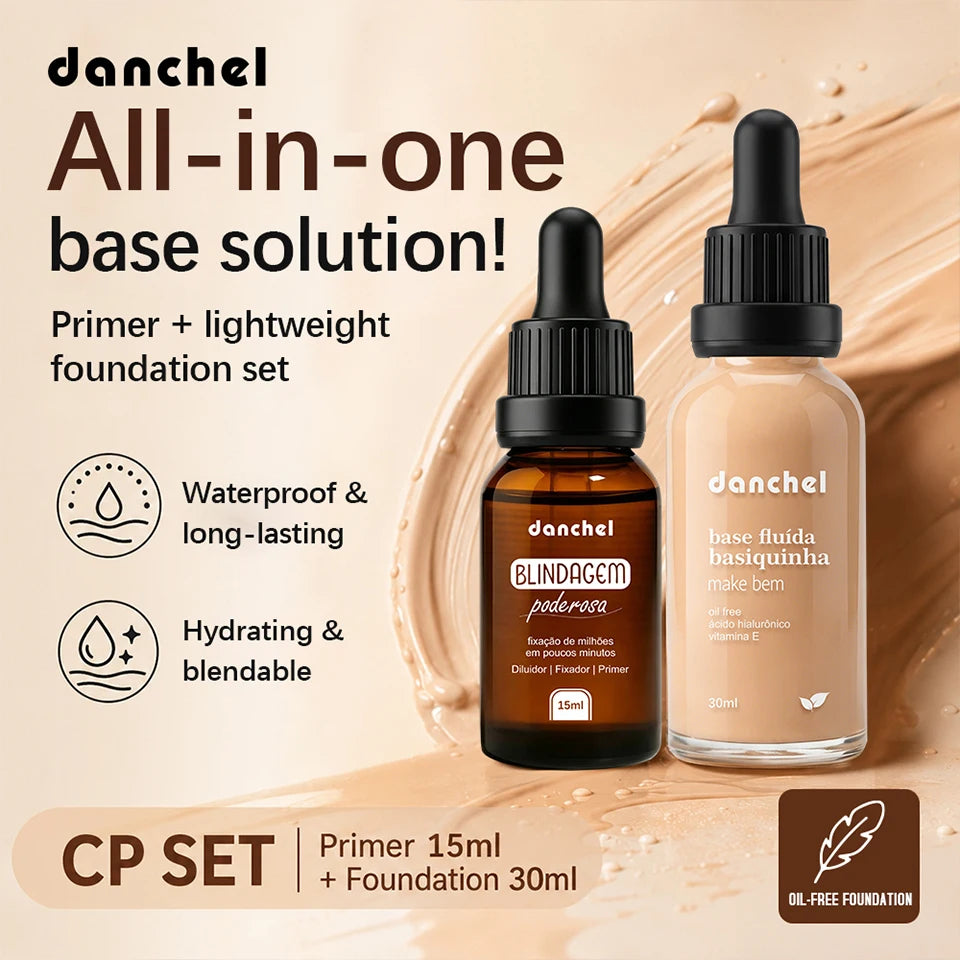 2pcs Waterproof Primer Serum and Liquid Foundation Makeup Set - 7