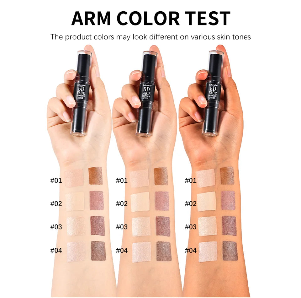 Dual-Ended Contour & Highlighter Stick Waterproof Face Bronzer