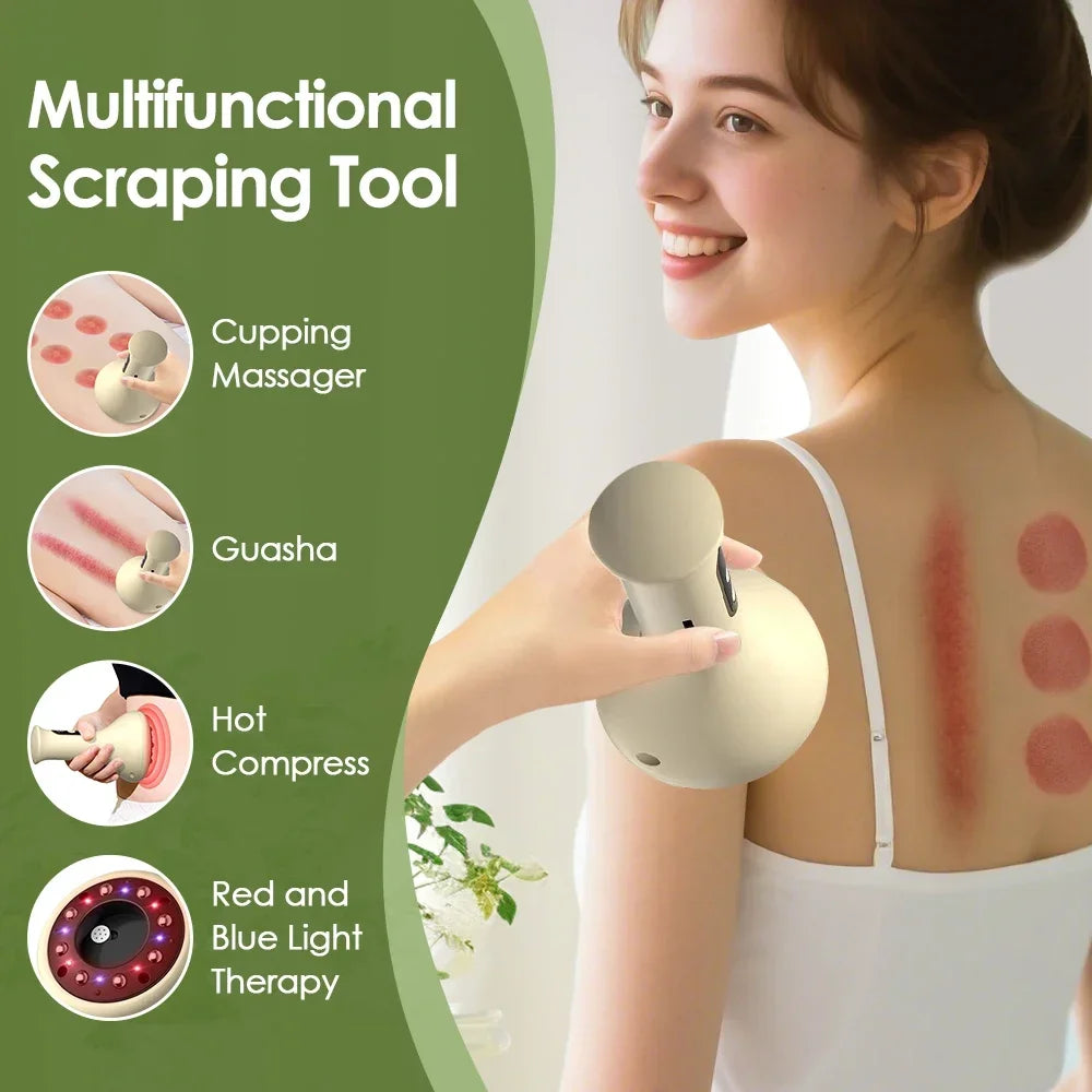 Electric Cupping & Scraping Massager Hot Compress Body Slimming Tool - 3