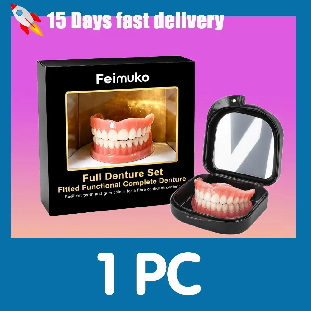 Silicone Dentures Full Mouth Natural Teeth Fake Teeth - 12