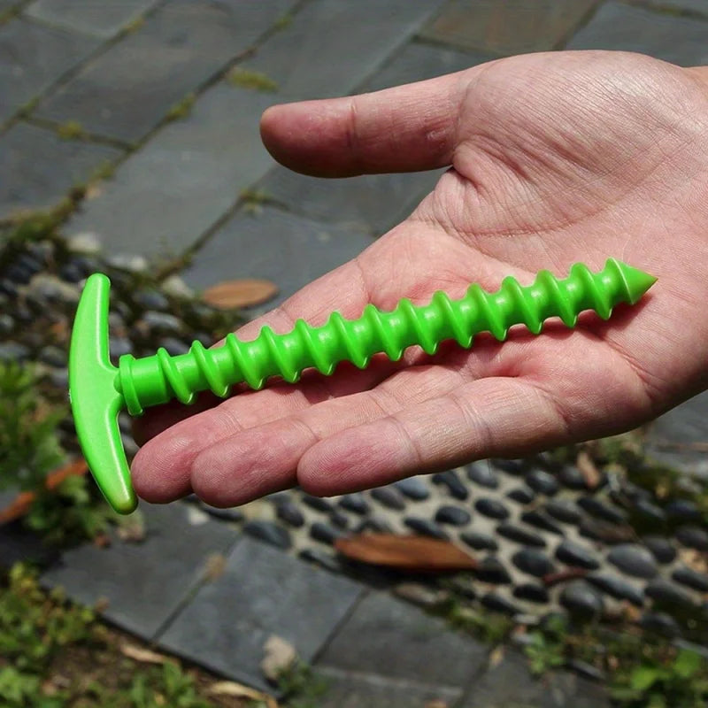 10 Pack Spiral Tent Stakes Plastic Camping Ground Pegs Anchor Accessories - 7