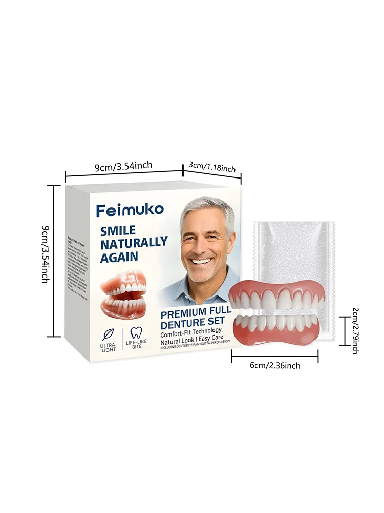 Instant Fake Teeth Denture Set Natural Smile Braces - 17