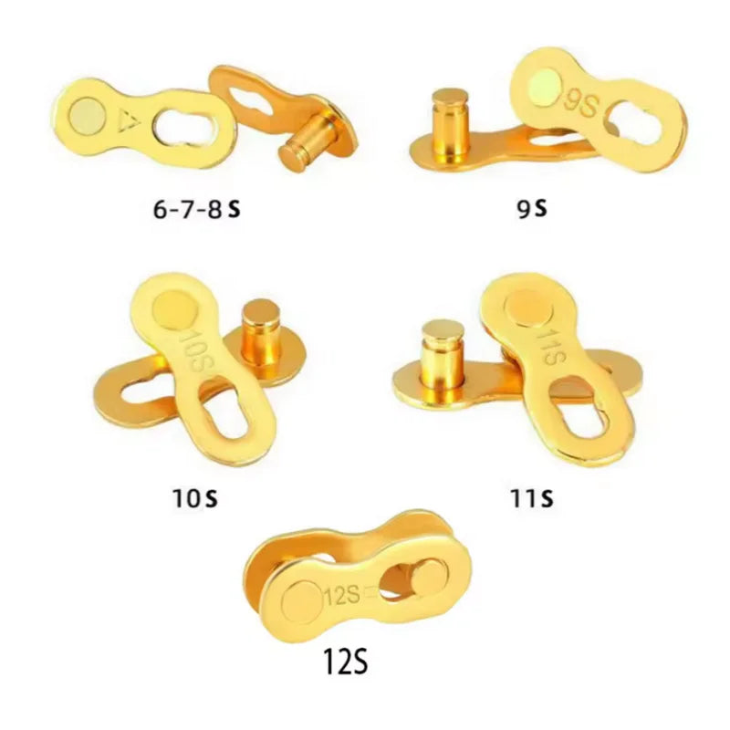 5 Pair Gold Bicycle Chain Quick Link Connector for 6 to 12 Speed Bikes
