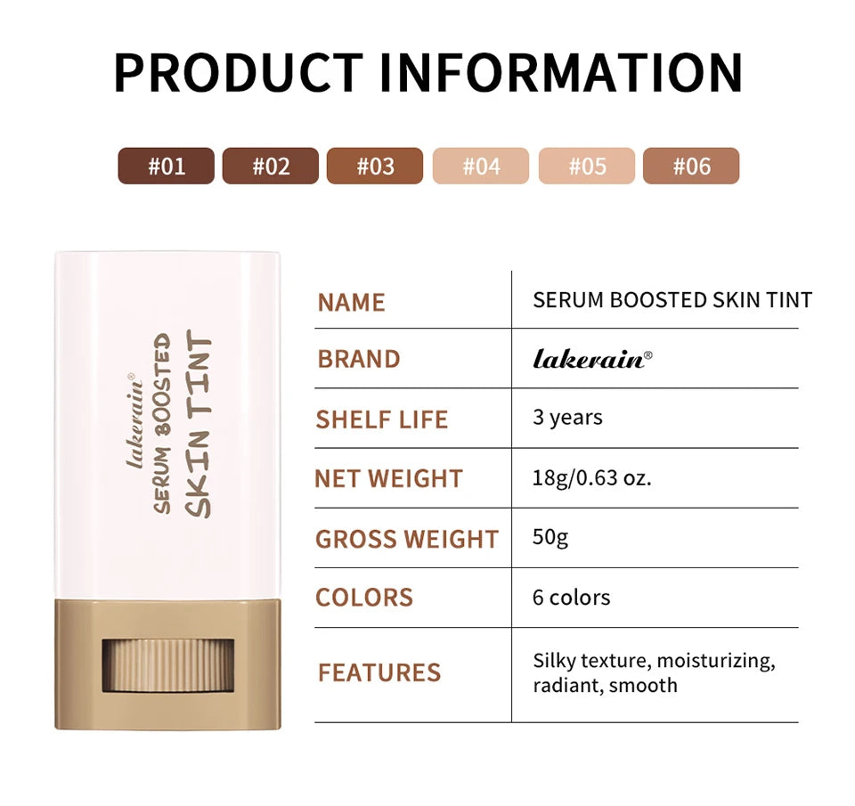 Serum Boosted Skin Tint Foundation Stick Balm Smooth Concealer Makeup