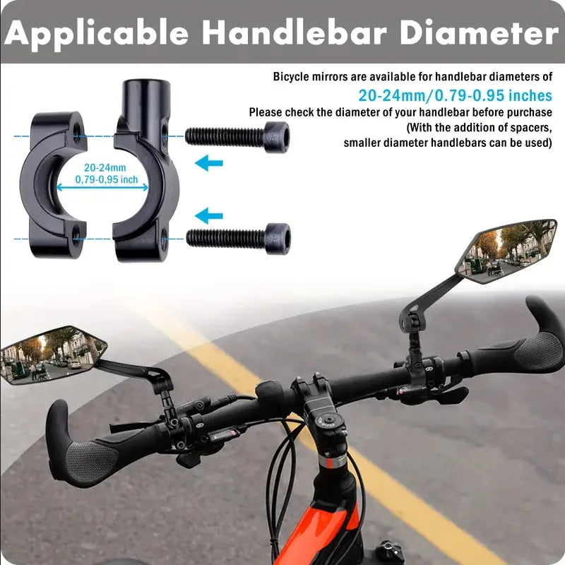 Adjustable Bike Rearview Mirror 360 Rotating Cycling Handlebar Mirror - 10