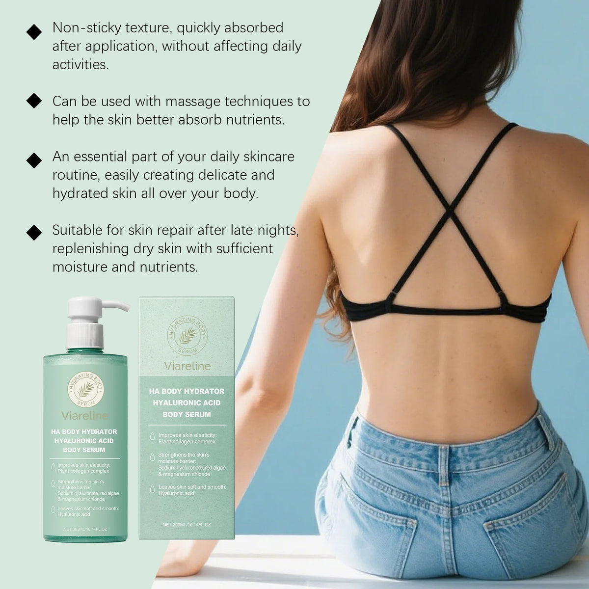 Hyaluronic Acid Body Serum for Dry Skin Moisturizing Care