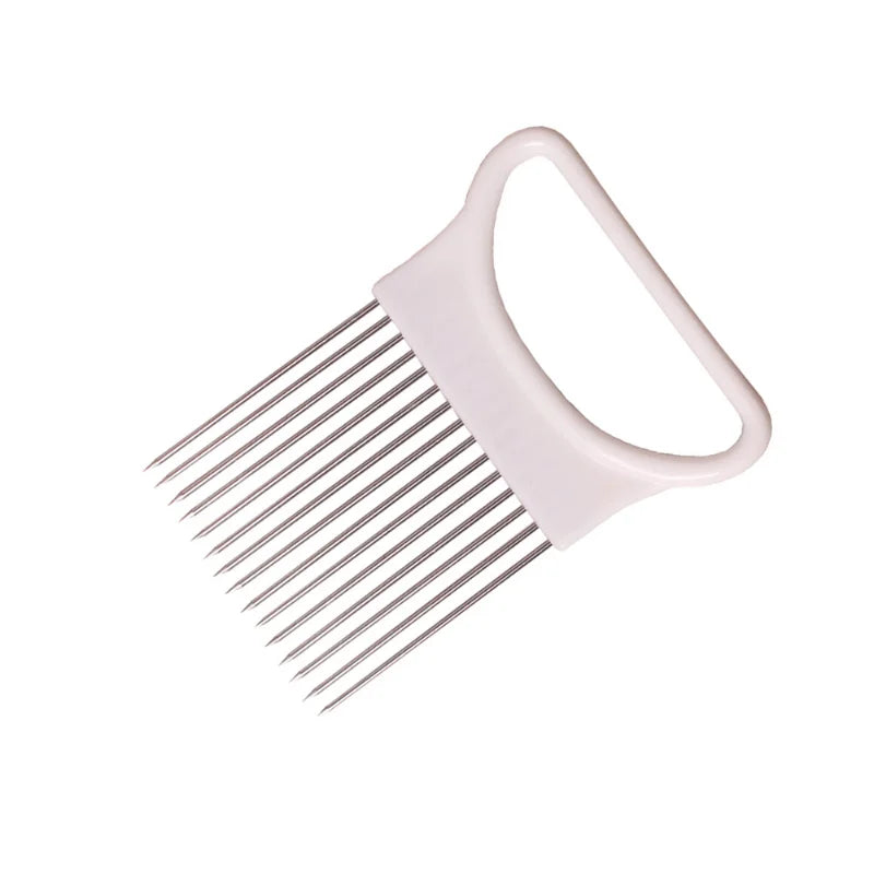 Stainless Steel Onion Holder Slicer Vegetable Fruit Cutting Assistant Tool - 8