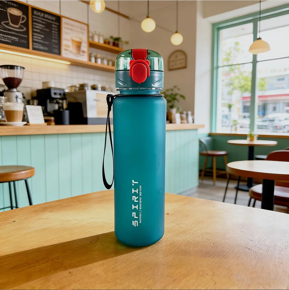 650ml Frosted Sports Water Bottle Leak Proof Gym Cup with Handle