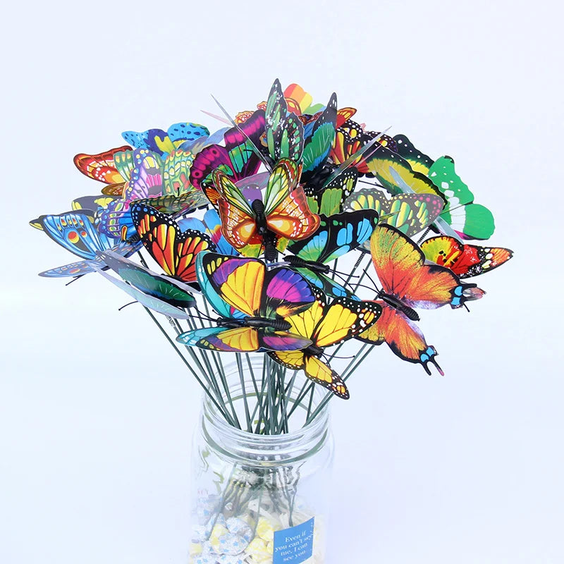 3D Artificial Butterfly Garden Stakes Waterproof Plant Pot Decorations - 4