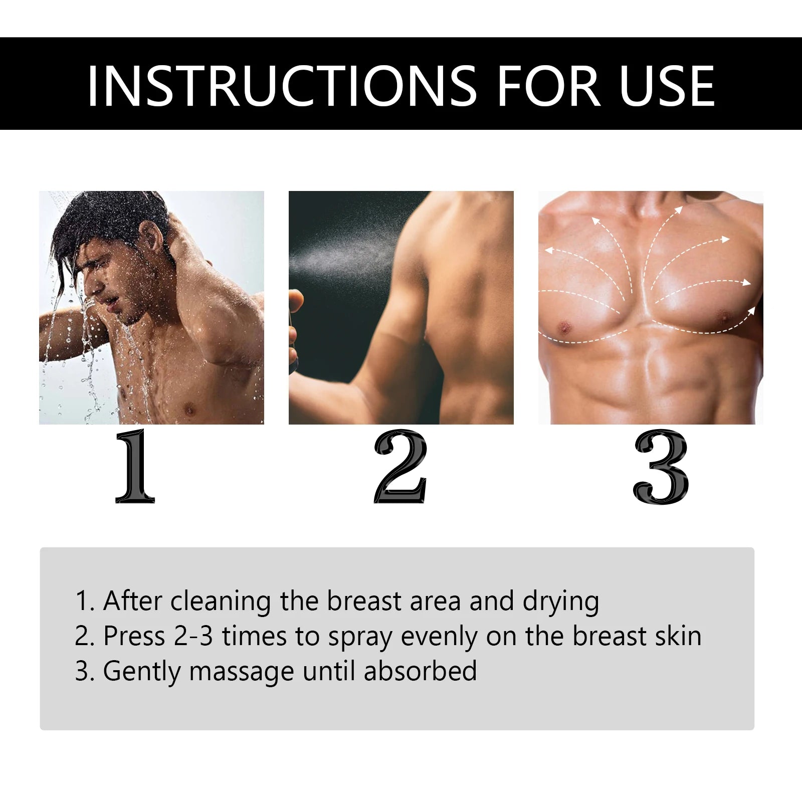 Gynecomastia Removal Spray Male Breast Fat Reduction Oil - 10