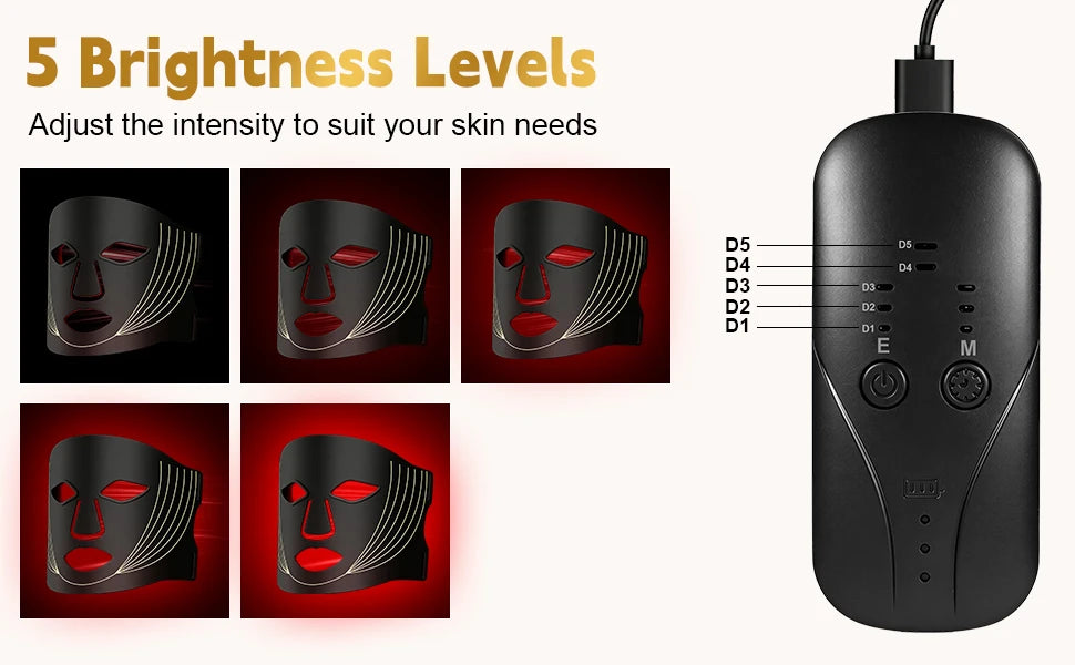 LED Face Mask 7 Colors Silicone Facial Beauty Mask Skin Care Device