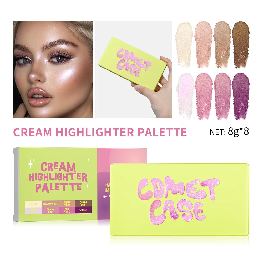 8-Color Blusher Cream Palette Face Blush and Contour Makeup - 23