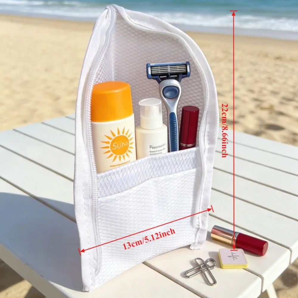 Portable Mesh Travel Toiletry Bag Makeup Organizer Pouch for Cosmetics