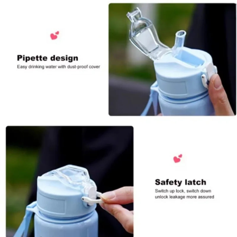 Cute Capybara Water Bottle 700ml Leak Proof Sports Straw Cup - 6