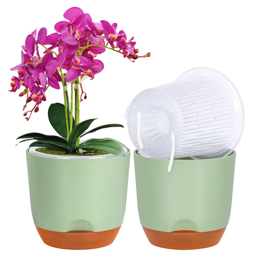YOCITY Self Watering Orchid Pot Clear Inner Planter with Drainage Holes