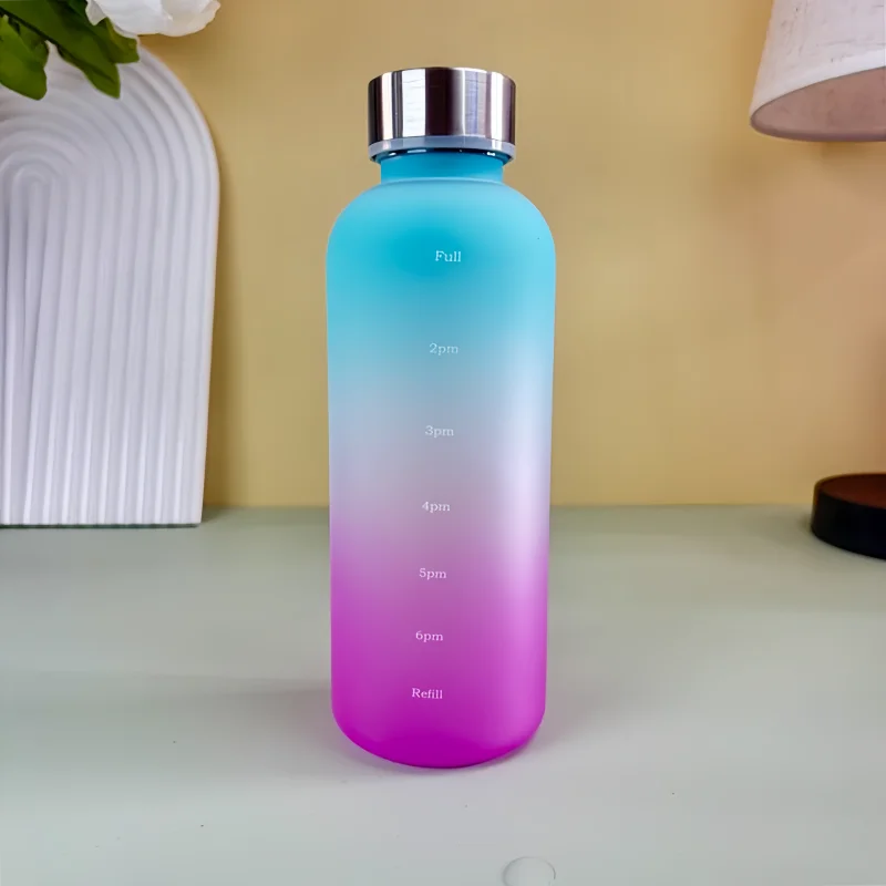 550ml Motivational Water Bottle with Time Marker Leakproof Sports Flask