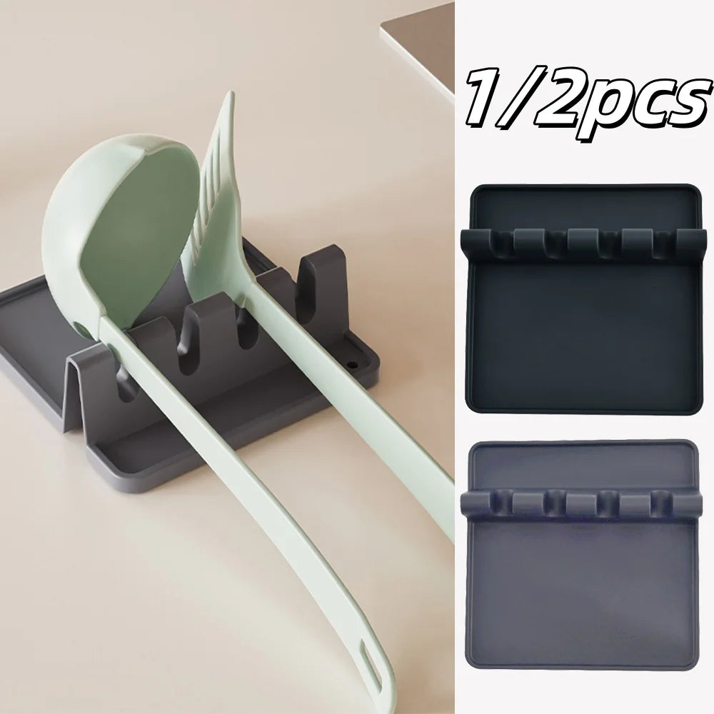 Silicone Utensil Rest Spoon Holder for Kitchen Counter Organizer - 1