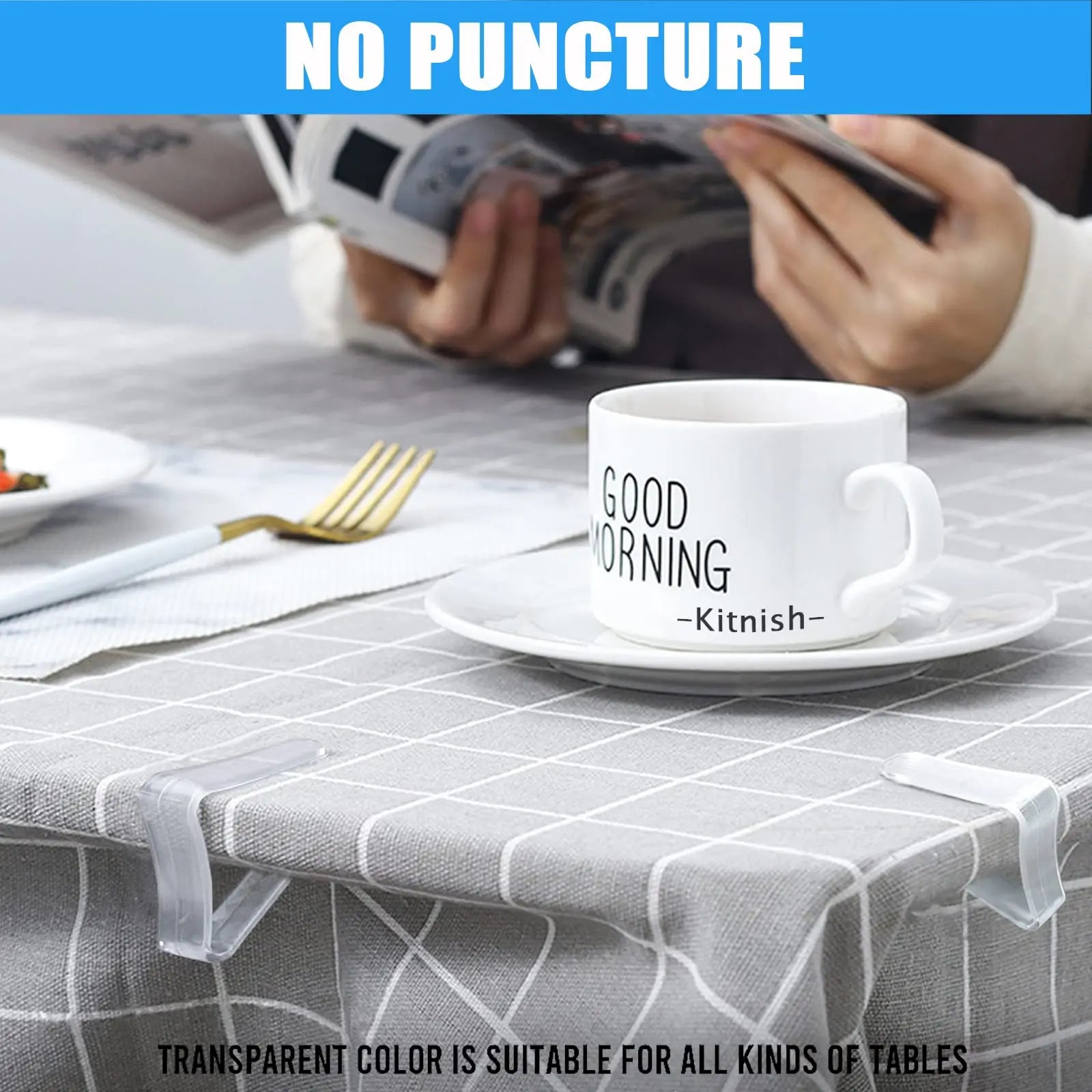 Clear Tablecloth Clips Anti Slip Table Cover Holder Set 6 12 24 Pack