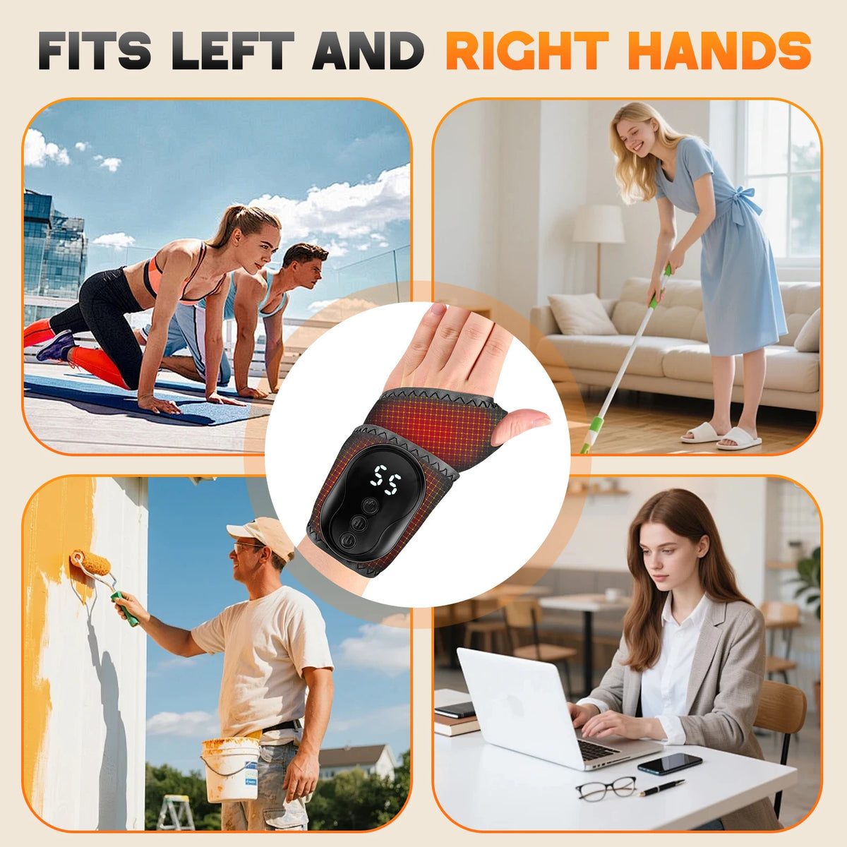 Cordless Wrist and Ankle Vibration Massager Support Belt