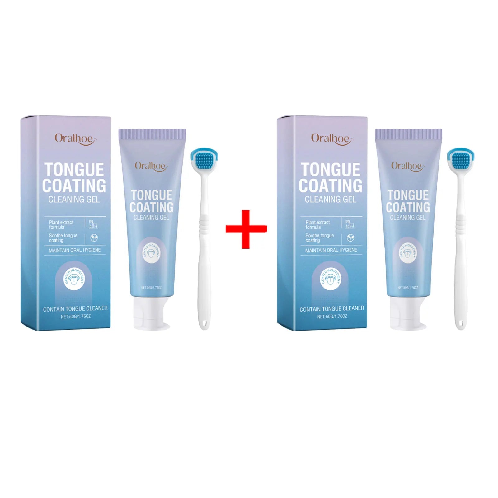 Tongue Cleaner Gel And Scraper Fresh Breath Oral Care Set - 7